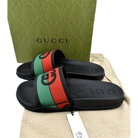 the black simmer wip gucci slides|Gucci interlocking slides review.